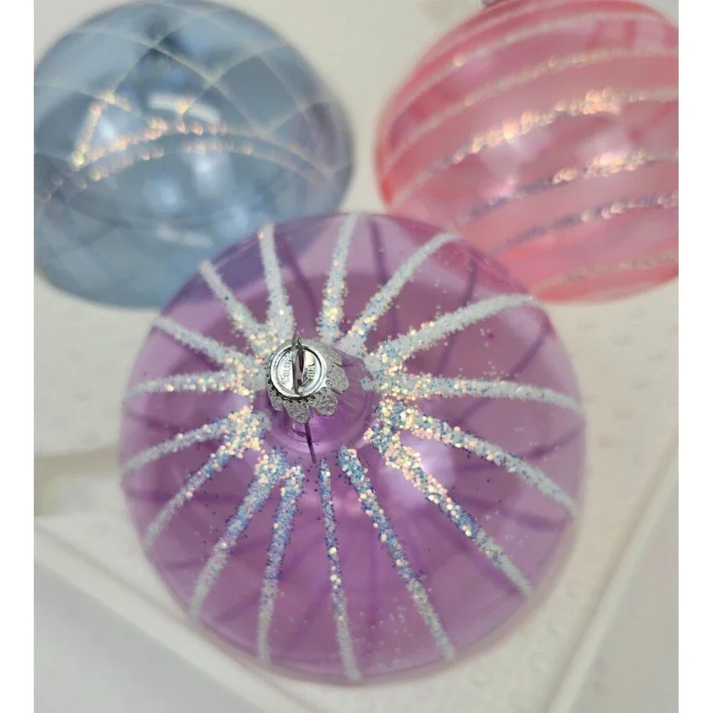 Kurt Adler Kringle Glass Christmas Tree Ornaments in Box Made in Columbia